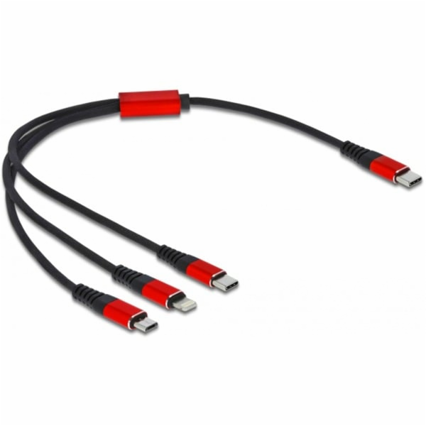 USB Ladekabel, USB-C Stecker > Micro-USB + USB-C + Lightn...