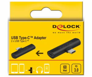 USB 2.0 Adapter, USB-C Stecker 90° > 2x USB-C Buchse