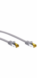 Goobay Propojovací kabel RJ-45 Cat 6.a S/FTP (PiMF), s kabelem Cat.7 (šedý, 1 metr)