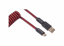 Keychron USB 3.2 Gen 1 Premium spirálový letecký kabel, USB-C samec > USB-C samec