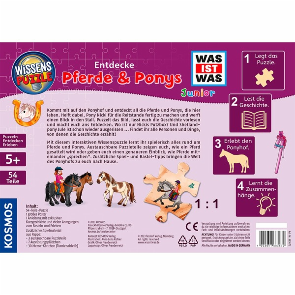 KOSMOS Vědomostní puzzle CO JE CO Junior: Objevte pony farmu
