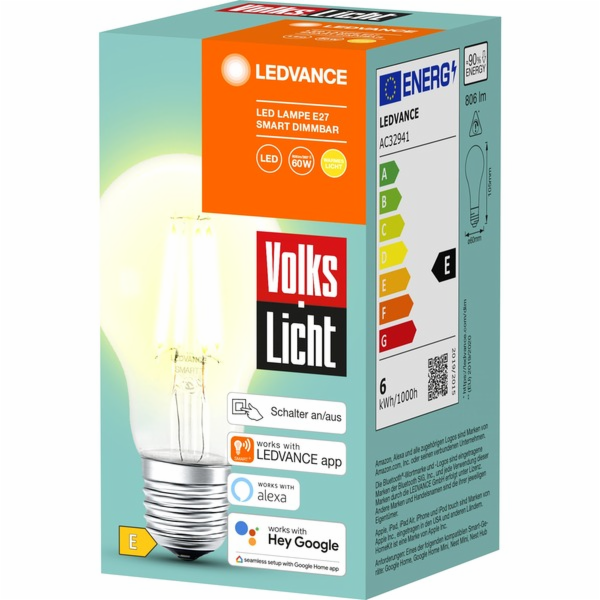 SMART+ BT CLA60 60 6W/2500K E27, LED žárovka