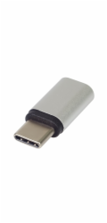 PremiumCord Adaptér USB-C Female - USB-C Male, stříbrná
