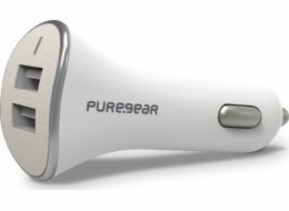 Zizo PureGear 4,8A, Dual USB, Nabíječka do auta – bílá