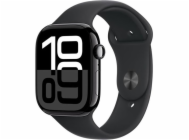 Hodinky Apple Watch Series 10 GPS + Cellular 46mm Jet Black Aluminium Case with Black Sport Band - S/M
