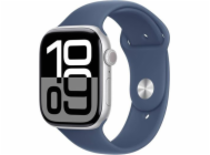Hodinky Apple Watch Series 10 GPS + Cellular 42mm Silver Aluminium Case with Denim Sport Band-S/M