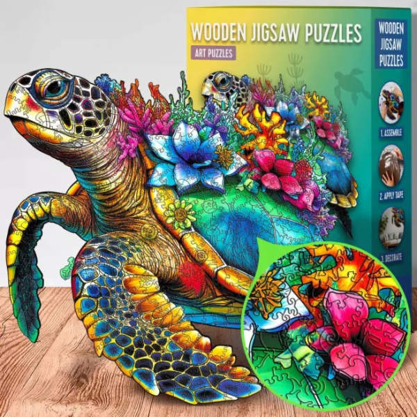 EscapeWelt Dřevěné puzzle Želva 300 dílků
