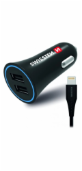 Swissten cl adaptér 2,4a power 2x usb + kabel lightning