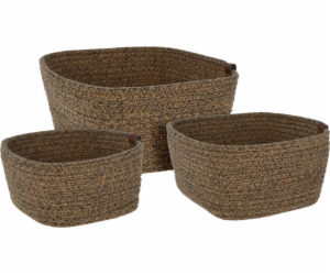 Home Styling Collection Úložné koše, tkané z bavlny, 3 kusy