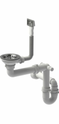 Steiner sifon Zátkový odtok 3 1/2 se sifonem, 2-komorový, nerez (GRANITE-vertikální), úspora místa (MF104)