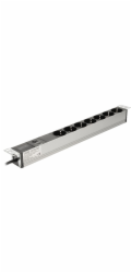 DIGITUS 19" PDU, 1U hliník, SCHUKO -> 7x CEE 7/4, JISTIČ