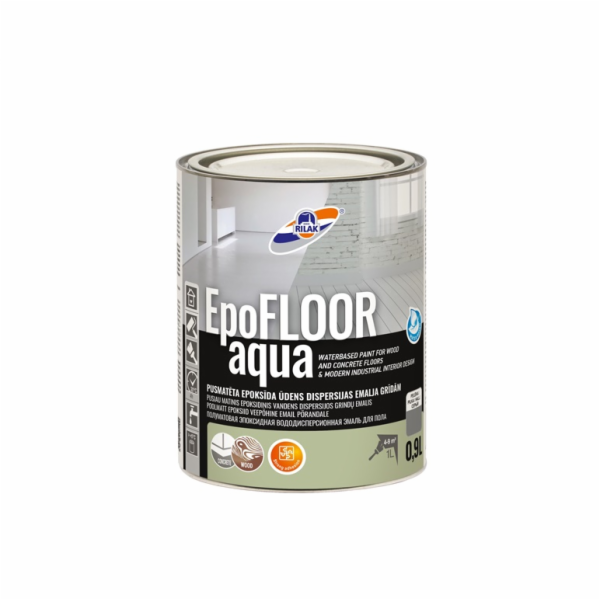 Epoxidová barva Rilak Epofloor Aqua šedá 0,9l