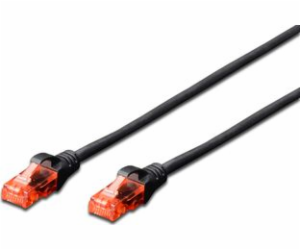 Digitus Patch Cable, CAT 6 UTP, AWG 26, měď, černý 3m