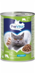 PREVITAL Cat Food Sterile Hovězí v omáčce - mokré krmivo pro kočky - 415g