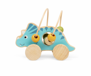 Bigjigs Toys Triceratops na kolečkách s korálkovým labyri...
