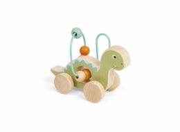 Bigjigs Toys Diplodokus na kolečkách s korálkovým labyrintem