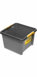 ORPLAST Kontejnerový box s víkem šedý na díly nářadí 25 l SolidStore Universal