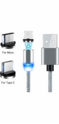 Prolink USB-A - microUSB + USB-C USB kabel Šedý (023344)