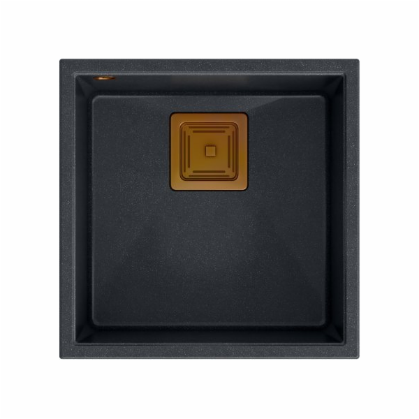 Dřez Quadron DAVID 40 GraniteQ černý diamant/měď prvky