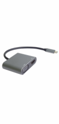 PremiumCord MST adaptér USB-C na HDMI + VGA, rozlišení 4K a FULL HD 1080p