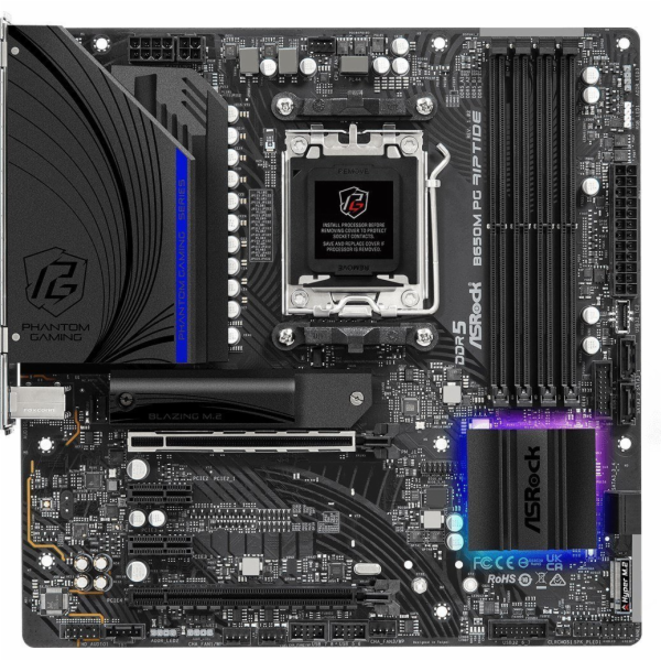 ASRock MB Sc AM5 B650M PG Riptide, AMD B650, 4xDDR5, 1xDP...