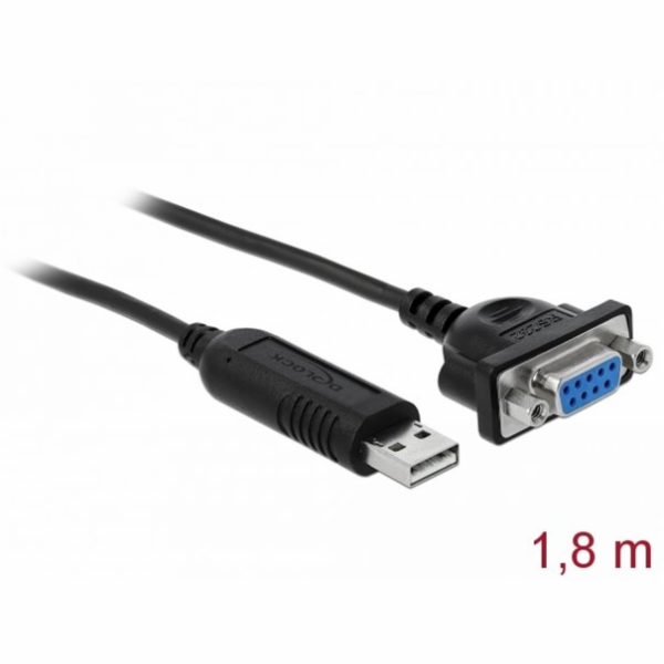Delock - Sériový kabel - USB (M) do DB-9 (F) - 1.8 m - černá