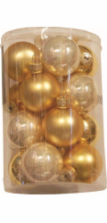 Ozdoba&nbsp;vánoční&nbsp;koule&nbsp;16&nbsp;ks&nbsp;/&nbsp;3,5&nbsp;cm&nbsp;mix&nbsp;barev&nbsp;zlatá&nbsp;/&nbsp;šampa