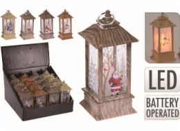 Lucerna vánoční 13 cm  s LED svíčkou mix druhů