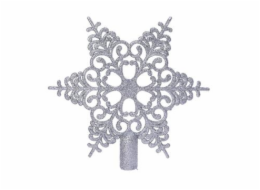 Špička Vánoční hvězda stříbrná plast