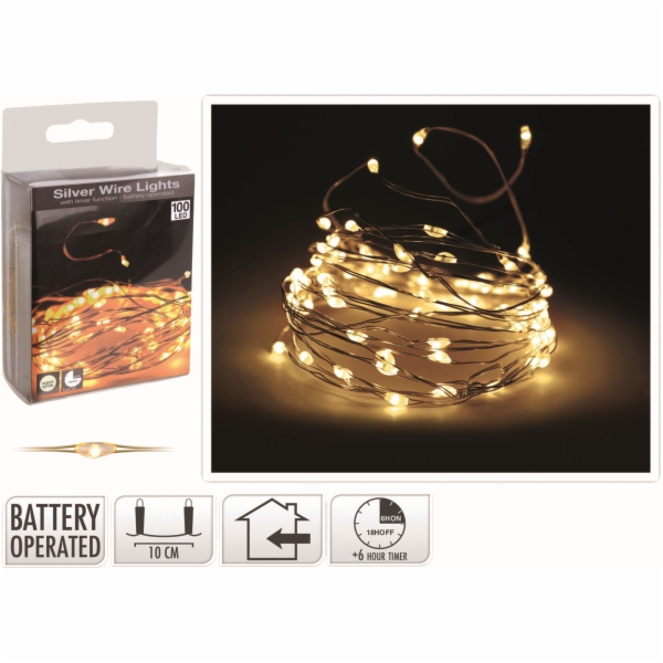 Světla vánoční-řetěz 100 LED žárovek teplá bílá