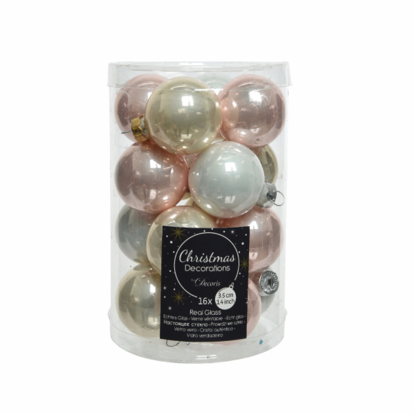 Ozdoba&nbsp;Vánoční&nbsp;kuličky&nbsp;16&nbsp;ks&nbsp;mix&nbsp;barev&nbsp;-&nbsp;růžová,&nbsp;zlatá&nbsp;b