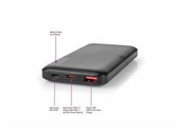 Nedis UPBKPD10000BK - Powerbanka | 10000 mAh | Výstup 1x USB-A / 1x USB-C™ | Vstup 1x Micro USB / 1x USB-C™ | PD2.0 18W 