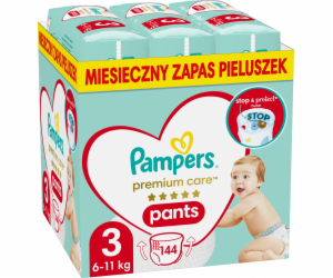 PAMPERS Premium Kalhotkové pleny velikost 3, 6-11kg, 144ks