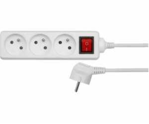 AWTools 3-zásuvková napájecí lišta 3 m bílá (AW24636)
