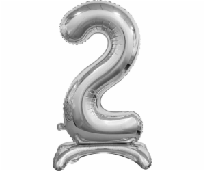 GoDan Number 2 fóliový balónek, stříbrný - 74 cm, univerz...