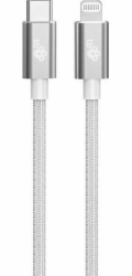 TB Touch AKTBXKUAMFICS1V TB USB-C - Lightning oplétaný, 1m TB kabel USB-C - Lightning oplétaný 1m, stříbrný