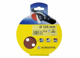 Klingspor Kotouč lepící papír 125mm gr.80 5 ks. - 45295