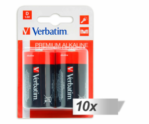 10x2 Verbatim Alkaline Batterie Mono D LR 20             ...