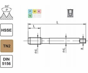Fanar ZÁVIT G 1/8 DIN-5156C R40 HSSE TIN 800X