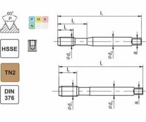 Fanar ZÁVIT UNC 1/2-13 DIN-376C R40 (2B) HSSE TIN 800X