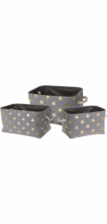 Úložné koše Home Styling Collection STARS, 3 velikosti, šedé