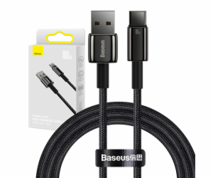 Kabel Baseus Tungsten Gold USB na USB-C, 100W, 1m (černý)