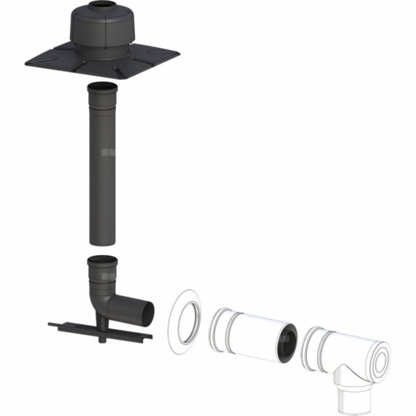 Concept Shaft set 80/125 s prodlužovacím T-kusem 60/100 -...