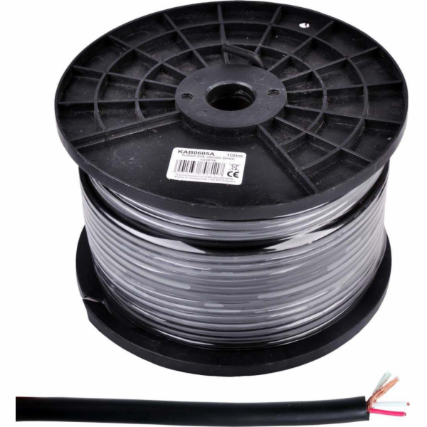 Kabelový kabel azus stereo 6mm černé