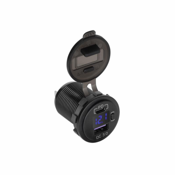 Nabíječka USB PEIYING PY-CHR0006 s QC a měřičem napětí
