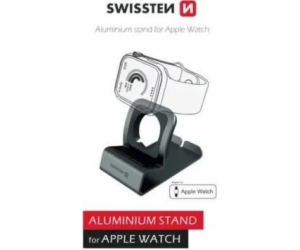 Swissten hliníkový stojánek pro apple watch šedý
