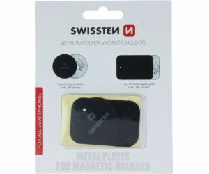 Swissten set kovový lepící štítek a podložka k magnetický...