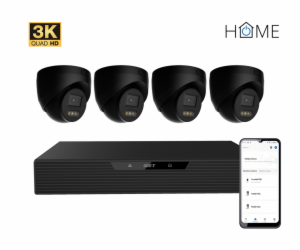 N85P4 HOME NVR PoE recorder + 4x black camera, 3K+ (5 MPx...