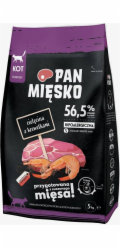 PAN MIESKO  Telecí s Krevetami Small - suché maso pro kočky - 5 kg