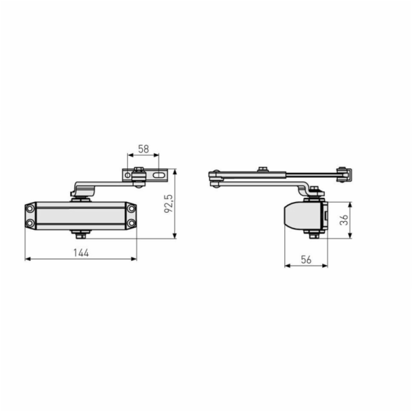 ABUS Zavírač dveří Abus AC7023, 40 - 80 kg